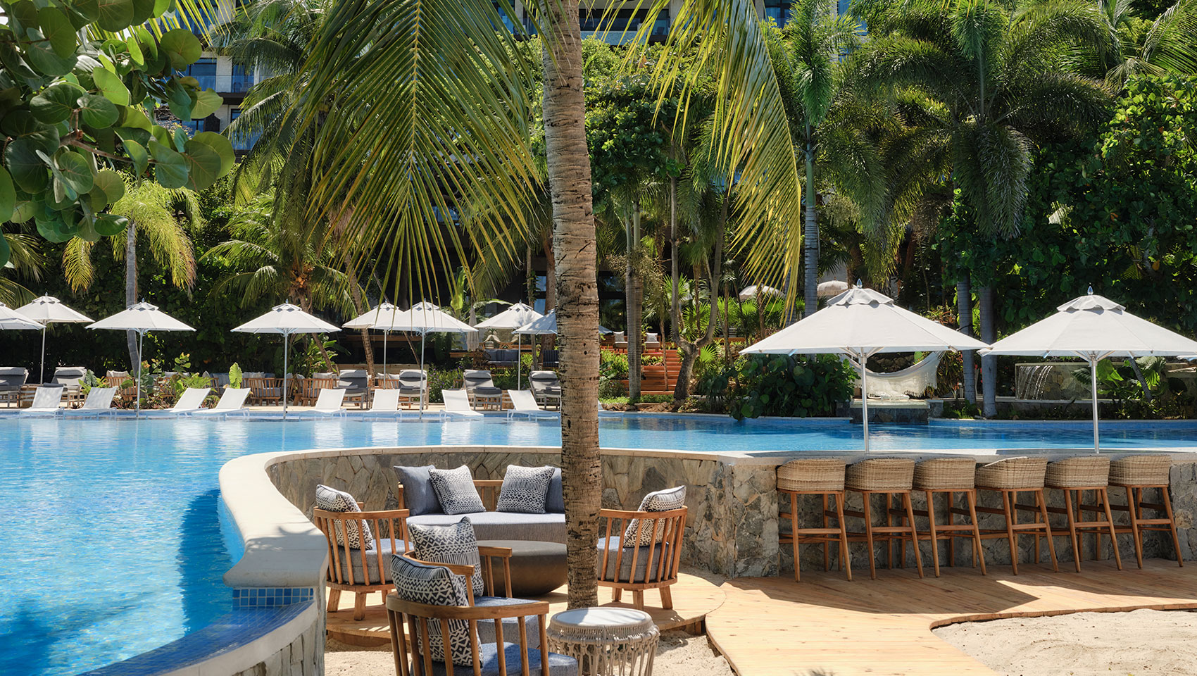 Pool with palm trees