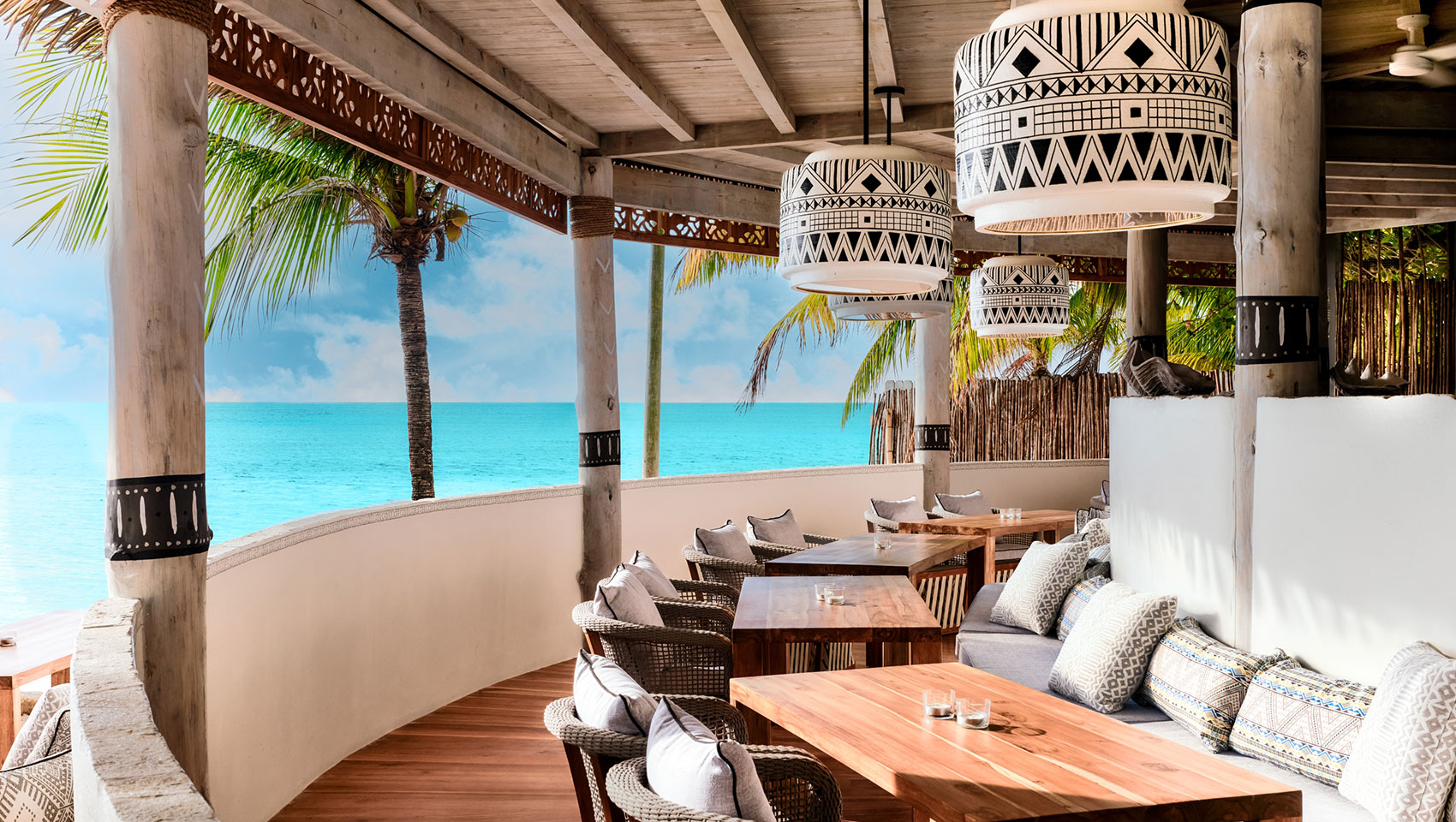 Ocean view seating at Sea Cat