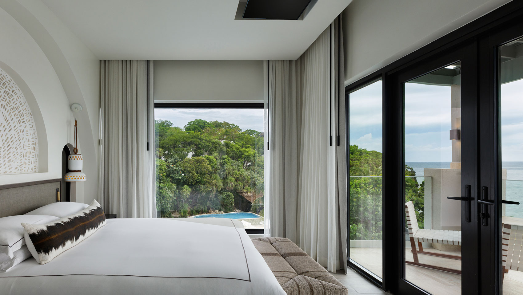 Bedroom with view Beachfront Penthouse at Kimpton Grand Roatan Resort