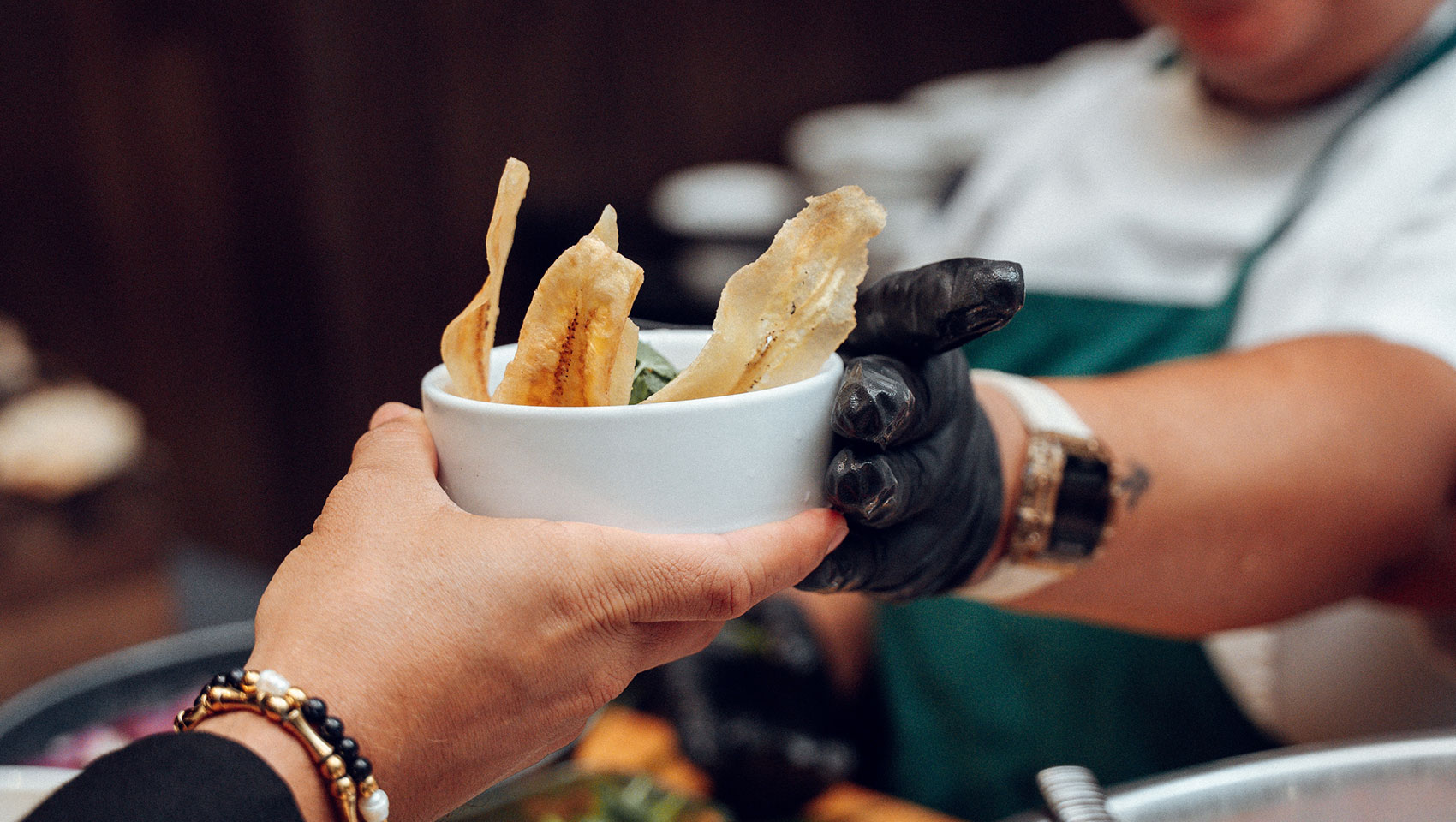 plantain dish at Guest Chef series at Kimpton Grand Roatan Resort