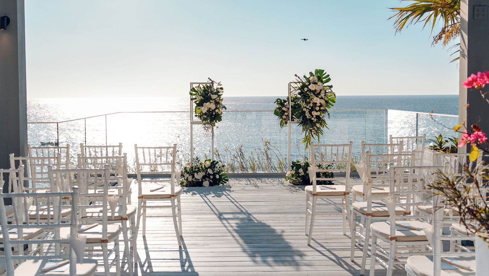 outdoor ceremony on the terrace