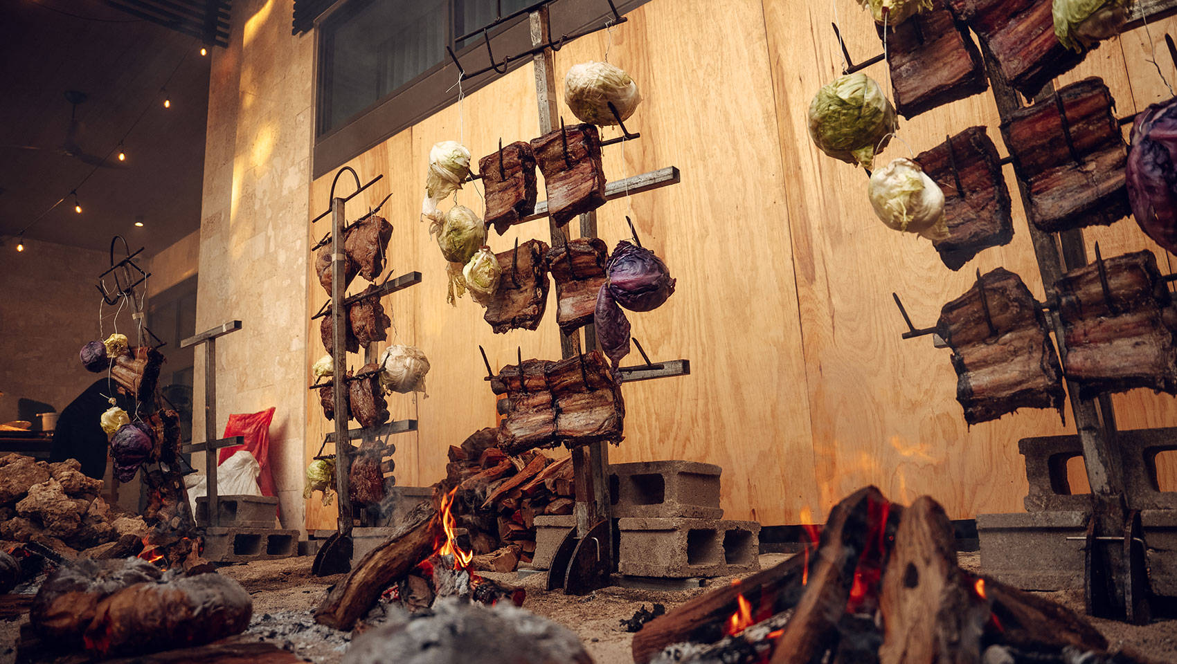 meat towers at Guest Chef series at Kimpton Grand Roatan Resort