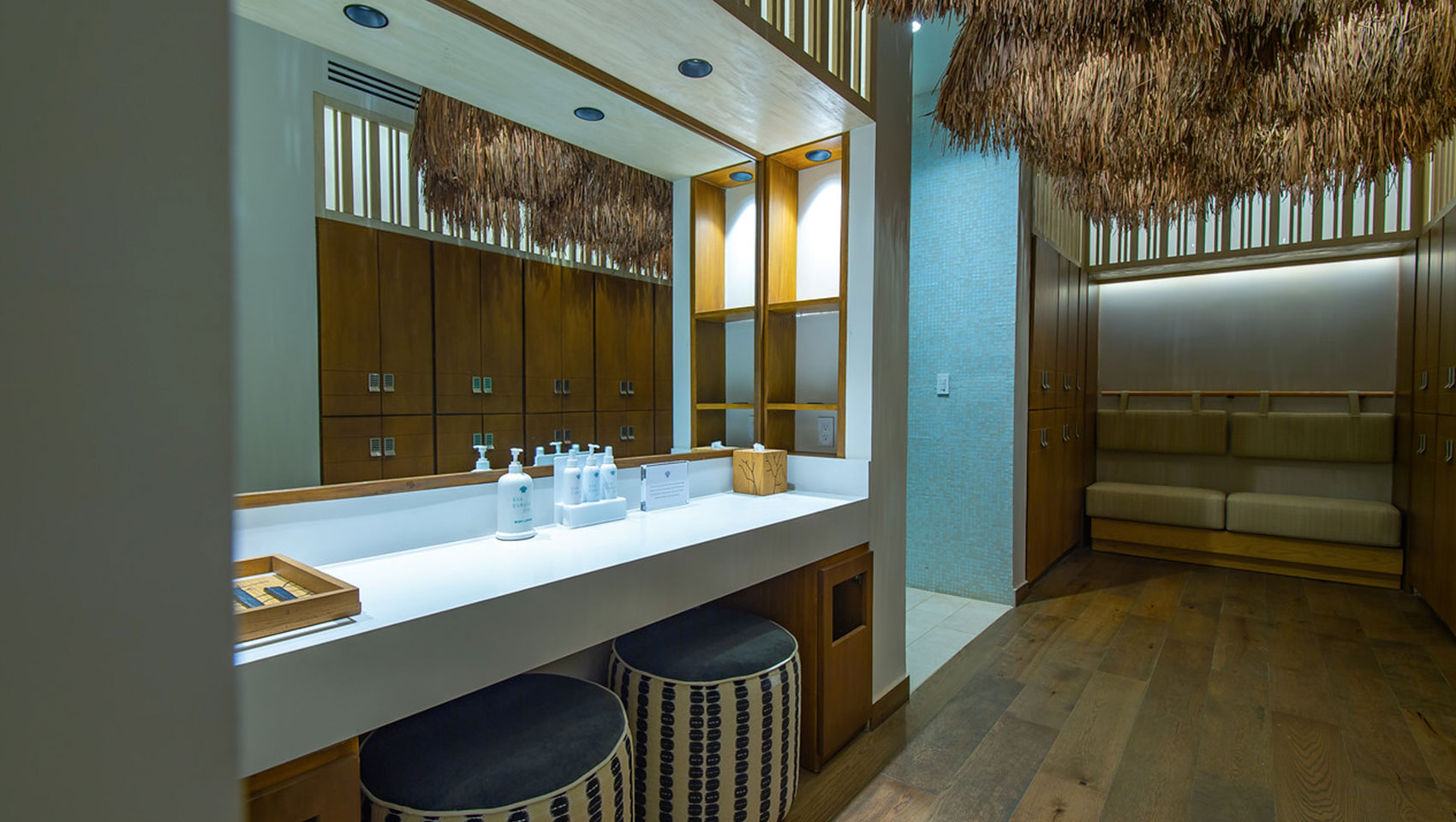 Picture of large outdoor table on alera patio covered in trees