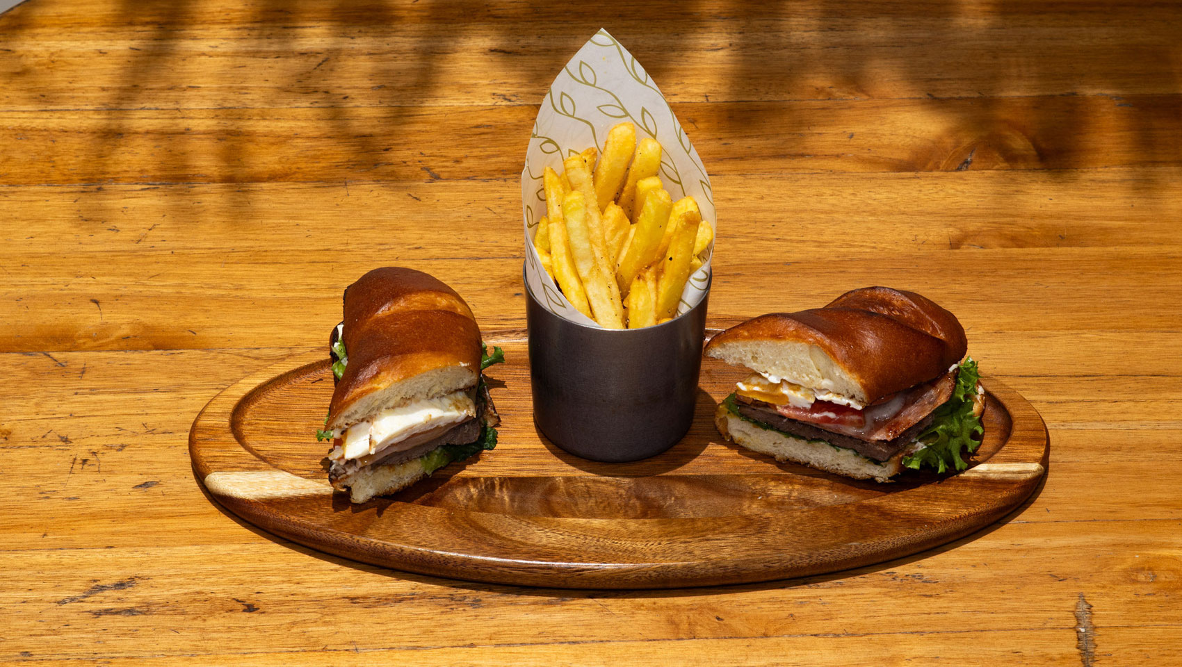 Sandwich and fries at Sea Cat Bar