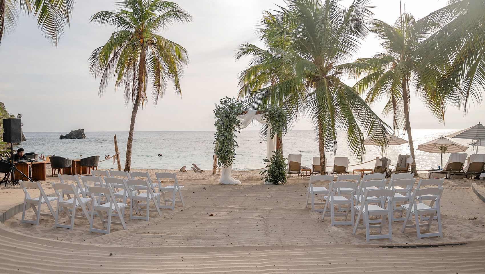 outdoor ceremony on the terrace
