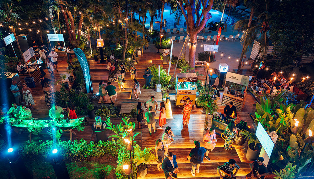 aerial view of 2025 Food & Wine Festival and Grand Roatan