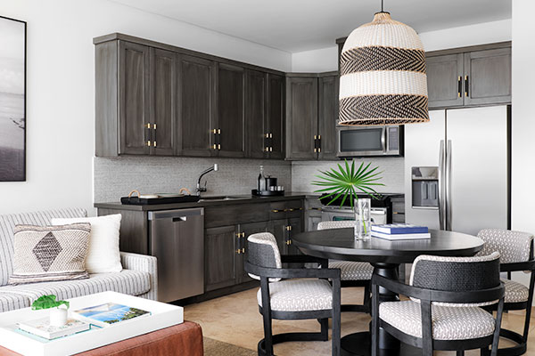Kitchen area of 1 Bedroom Villa Suite Beachfront at Kimpton Grand Roatan Resort