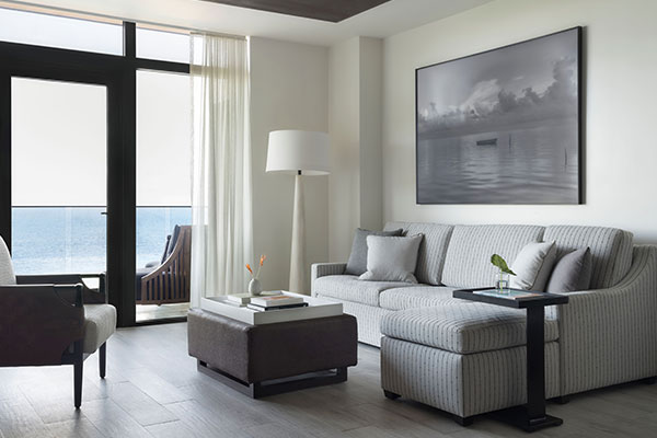 Living area in Roatan Suite with Private Plunge Pool at Kimpton Grand Roatan Resort