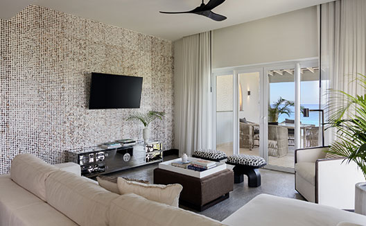 One Bedroom Premium Villa Suite living room and TV